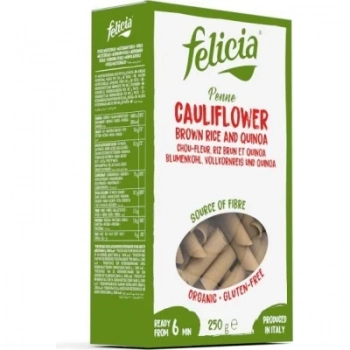 Makaron z ciemnego ryżu, quinoa i kalafiora rurki B/G 250 g Felicia