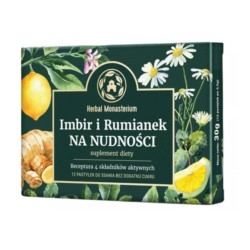 Pastylki z Imbirem i Rumiankiem na nudności i wymioty 12 past Herbal Monasterium